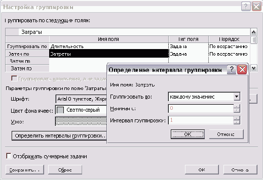 Создаем поле Cost (Затраты) и определяем для него интервал